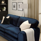 Burford 3 Seater Sofa, Blue Aura Velvet