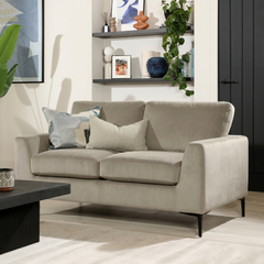 Lexi 2 Seater Sofa, Beige Classic Velvet