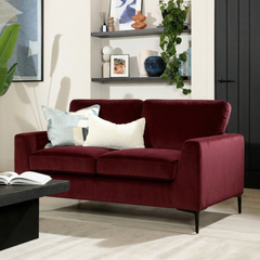 Lexi 2 Seater Sofa, Burgundy Classic Velvet