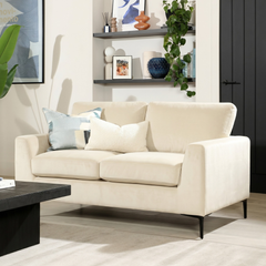 Lexi 2 Seater Sofa, Cream Classic Velvet