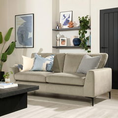 Lexi 3 Seater Sofa, Beige Classic Velvet