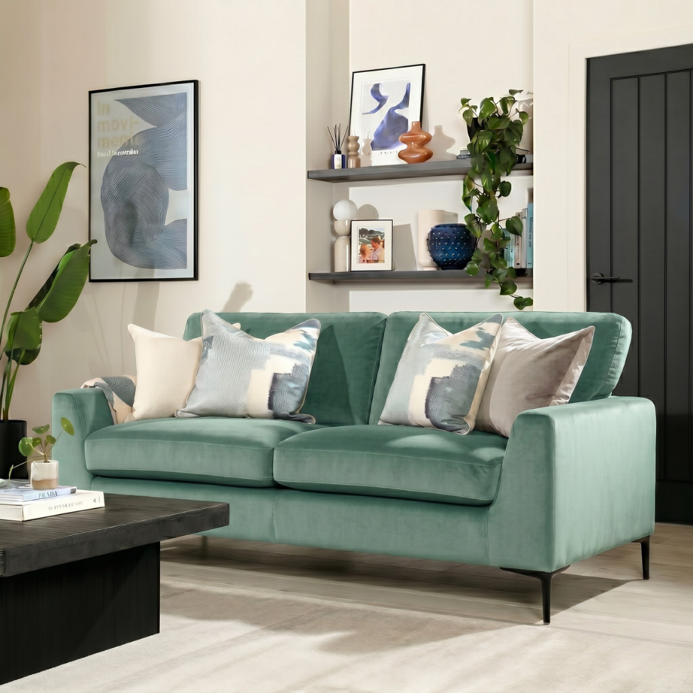 Lexi 3 Seater Sofa, Mint Green House Velvet