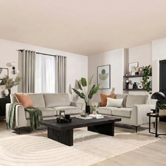 Lexi 3+2 Seater Sofa, Beige Classic Velvet