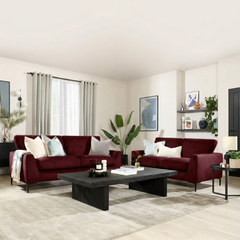 Lexi 3+2 Seater Sofa, Burgundy Classic Velvet
