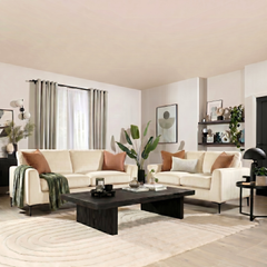 Lexi 3+2 Seater Sofa, Cream Classic Velvet