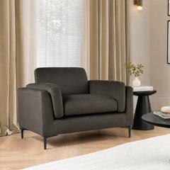 Lucia Armchair, Charcoal Grey House Velvet