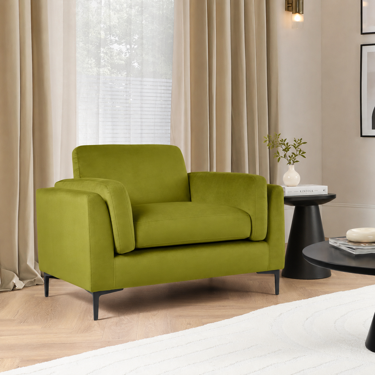 Lucia Armchair, Olive Green House Velvet