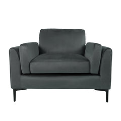 Alia Bastamam; Alta Armchair, Slate Grey Pleated Premium Velvet